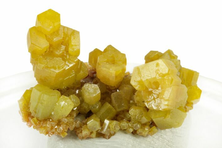 Lustrous Yellow-Green Pyromorphite Crystal Cluster - China #242833